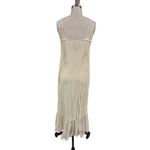 90s April Cornell Hopeless Romantic Boho Creamy Maxi Dress Sheer Mesh Overlay M Size M Photo 3