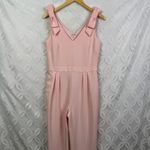 Elle Pink Sleeveless Bow Wide Leg Jumpsuit Size S Photo 6