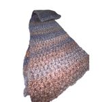 VTG 1970's Made in Italy Wool Acrylic Scarf Lazarus Columbus OH Ombre Knit Wrap Photo 1