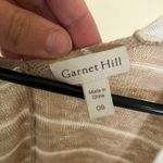 Garnet Hill  NWOT Women's Striped Linen Wrap Poncho Cream Brown One Size Photo 2