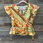 Aldean Adair Marina Top in Desert Patch Size Small NWT Orange Photo 3