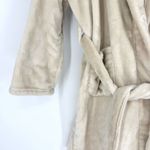 Summer & Rose  Plush Knee Length Hooded Robe with Pockets Beige Size L/XL Photo 1