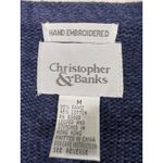 Christopher & Banks Christopher‎ & Banks Blue Penguin Snowflake Zip Up Cardigan Sweater Size M Photo 1