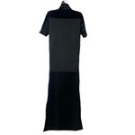 Adidas Velvet Vibes Maxi Shirt Dress Split Hem Black Size Medium NWT Photo 7