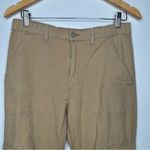 Anthropologie Khaki with Metallic Gold Stripe Cargo Utility Crop Pants Size 2 Photo 4