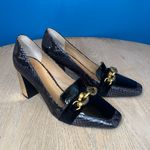 Tory Burch  Jessa Block Heel Pumps Snake Suede Horsebit Metallic Women’s Size 9 Photo 0