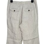 J.Crew  City Fit Linen Mid Rise Waist Straight Leg Pant Pockets Zip 2 Beige Photo 4