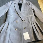 Women’s Grey Blazer Dress + Convertible Bag Excellent – XS – Chic Office Outfit Gray Photo 3