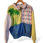 Aviator Nation Palm Tree Tropical Quarter Zip Sweatshirt NWT RARE oversized Photo 2