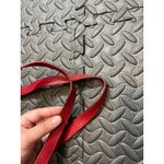 Coach Signature Zip Top Tote Shoulder Handbag F34603 Red Brown Leather Trim Bag Photo 7