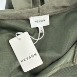 Heyson Olive Waffle Knit Long Sleeve Hoodie Sweater Top size 1X NWT Lightweight Green Photo 8