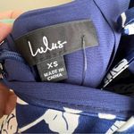 Lulus NWT Elevated Occasion Navy Satin Floral Cowl Tie-Back Dress Size XS Photo 6