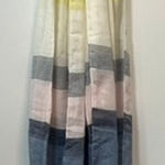 Talbots Scarf NWT $59 Stripe Blue Pink Cotton Accessory Outerwear Lightweight Photo 0