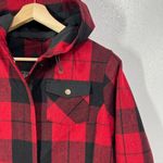 Pendleton  Alta Plaid Hooded Wool Blend Coat Womens Small‎ Petite Zip Snap Pocket Photo 6