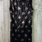 Tommy Hilfiger  Size 8 Black & Gold Sequin Gold Star Sleeveless Lined Mini Dress Photo 1