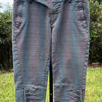 JNBY JIANGNANBUYI Designer Low Rise Plaid Chinese Streetwear Capri Pants Size S Green Photo 0