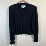 Ba&sh  Seoul Peplum Sweater Black V-Neck Women’s Small Photo 2