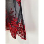 Catherines Sheer Mesh Embroidered Sequins Top Sz 1X Red Black Witchy Renaissance Photo 5
