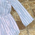 Olivaceous Pastel Blue & Pink Giraffe Print Long Sleeves Off Shoulder Romper L Photo 7