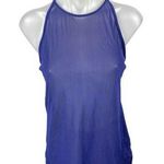 Lululemon Women's Blue Mesh Sheer Sleeveles Crossback Fitness Gym Tank Top Sz 4 Photo 0