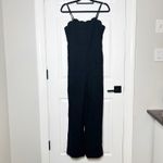 Maeve Anthropologie Femme Scalloped Stretch Jumpsuit Black Size 8 Photo 2