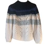 J.Crew ✨ Sweater Big Sur Alpaca Knit Crewneck Colorblock Navy Stripe✨ Photo 7