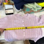 United Colors Of Benetton VTG Purple Cable Knit Cardigan Soft Cottage Fairy S Photo 4