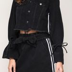 Mustard Seed Cropped Black Denim Jacket Photo 0