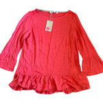 Boden Linen Flare Jersey Top Pink Size M Photo 0