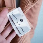 Saks 5th Avenue Sahza Tan Wool Ribbed Buttondown Cardigan Photo 5
