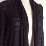 Free People Black Navy Striped Sweater Maxi Cardigan Duster 100% Cotton XS Photo 3