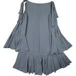BCBGMAXAZRIA BCBGMaxAzaria Ellyson Mini Dress XXS Blue Chambray Cold Shoulder Swing Baby Doll Photo 2