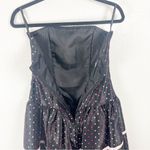Jessica McClintock For Gunne Sax Black PolkaDot Strapless Tulle Hem Trim Dress 5 Photo 4