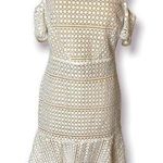 INA  I:na embroidered lace cut out shoulder dress white tan sz m Photo 0