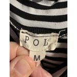 POL  Women's Striped Sleeveless Tunic Dress Size Medium Black White Mock Neck Photo 1