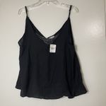 Free People NEW! Intimately Black v neck tank camisole with lace bandeau SMALL Photo 1