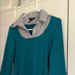 White House | Black Market  Teal and Black Striped Top Photo 1