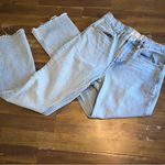 Everlane Straight Leg Jeans Pants Fringe Distr Hem Light Wash 27 High Rise Photo 1