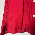 J. Jill Womens Shirt XL Red Button Up Blouse Flower Damask Romantic Roses Photo 4