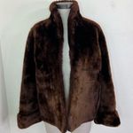Vintage 50s 60s Opera Length Fur Coat Dark Brown Mouton Lamb Fur Shearling ~Med Photo 7