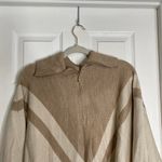 SER.O.YA Seroya Abi Oversized Sweater Light Dark Beige Size Small Preppy Brown Photo 3