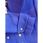 J.Crew  Stadium Cloth Double Breasted Pea Coat Royal Blue Gold Buttons Size 0 Photo 5