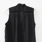 Frame Cali Ramie Lace Inset Tank Blouse in Noir Photo 9