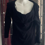 Calvin Klein Black Cowl Neck Off The Shoulders Sweater Womens Sz L Long Sleeve Photo 0