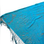 Ethereal Boho Witch Hippie Romantic Blue Sheer Floral Fringe Bandana Lace Shawl Photo 1