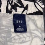 Gap Black and White Floral A-Line Mini Skirt Linen/Cotton Size 4 Photo 2