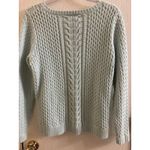 Lands' End Womens Drifter Light Blue Cable Knit Crewneck Pullover Sweater Size M Photo 3