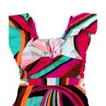 Trina Turk NEW Ruffle Flutter Sleeve Plunge One Piece Swimsuit Colorful Size 10 Photo 3