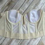 American Vintage VTG Bustier Bra Sz 38B New Overbust Ivory Backless Plunge Padded Structured Photo 7