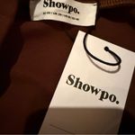 Showpo Marleen Wrap Front Long Sleeve Bodycon Mini Dress in Dark Oak Sz 16 NEW Brown Photo 5